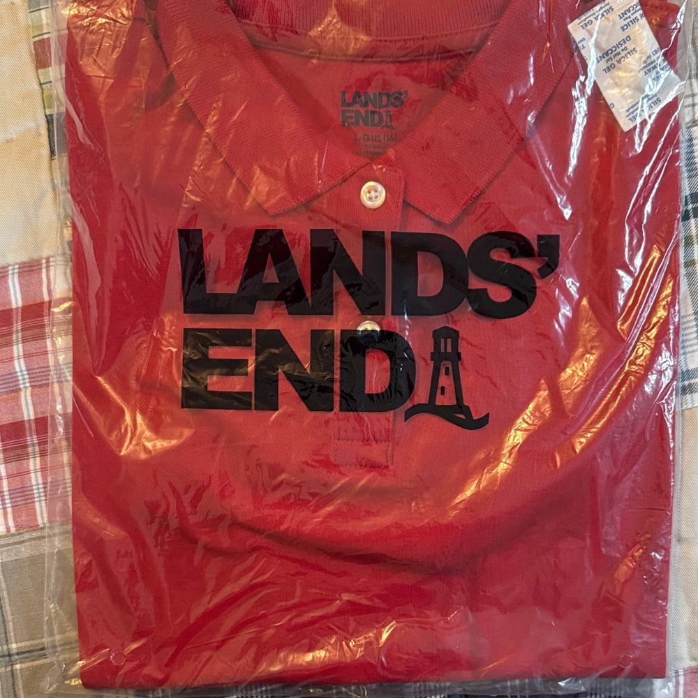 Lands' End Vibrant Red Polo Shirt